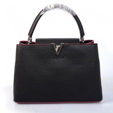 2014 louis vuitton capucines mm m94535 cobalt black&rose red bag GL01635