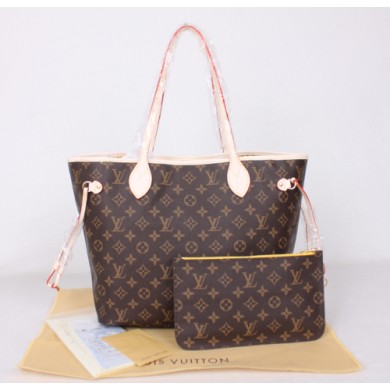 2014 louis vuitton monogram canvas bag neverfull pm m41001 yellow GL01952