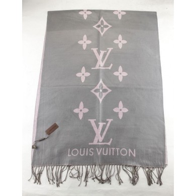 2015 Louis Vuitton scarf cashmere cotton 102 gray Scarf GL00165