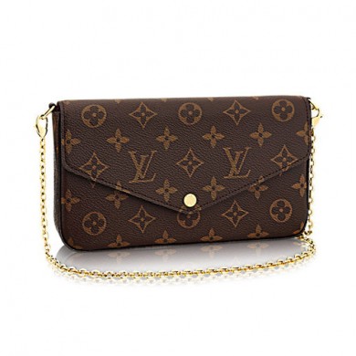 Best Louis Vuitton Monogram Canvas Felicie Chain Wallet M61276 GL02631