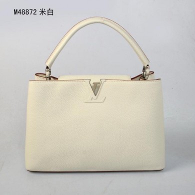 Copy 2014 louis vuitton capucines mm m48865 white bag GL02630