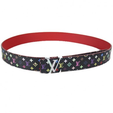 Copy Hot Monogram Multicolore Silver Buckle Leather Belt LB022 GL03569