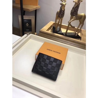 Copy Louis Vuitton DAMIER Wallet N63124 black GL01218