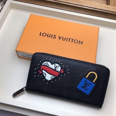 Copy Louis Vuitton ZIPPY COIN PURSE M63377 black GL04405