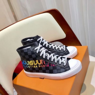 Designer Louis Vuitton DIGITAL EXCLUSIVE HEART SNEAKER BOOT LV917Sy black GL00668