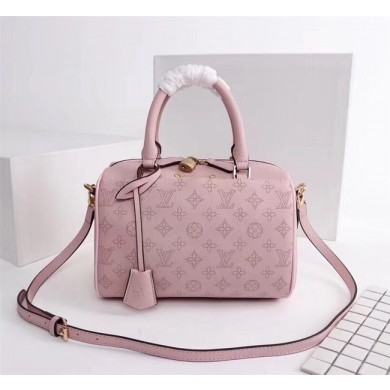 Fake Louis Vuitton Mahina Leather SPEEDY BANDOULIERE 30 M40431 pink GL02737