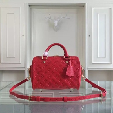 Fake Louis Vuitton Monogram Empreinte 25CM Tote Bag M91337 Red GL00209