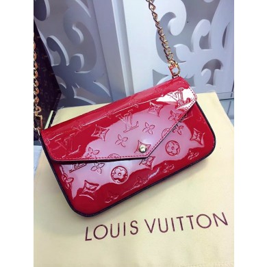 Fake Louis Vuitton Monogram Vernis Chaine Wallet M61276 Red GL00593