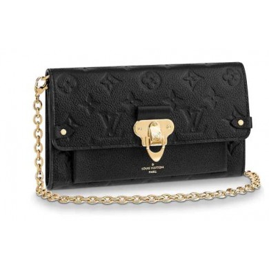 Fake Louis vuitton original mongram empreinte CHAIN WALLET M63399 Noir GL04430