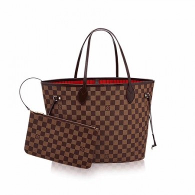 Fake Top Louis vuitton original damier ebene neverfull mm n41358 red GL03340