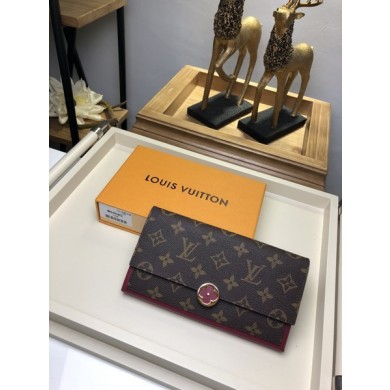 Fashion Replica Louis vuitton monogram canvas flore wallet 64586 rose GL03889