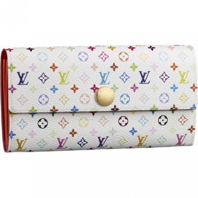 Fashion Replica Louis Vuitton Monogram Multicolor Sarah Wallet Orange M60272 GL02821