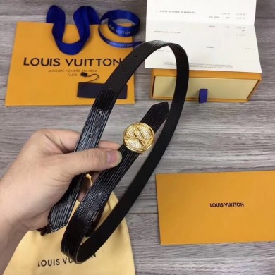 High Quality Louis Vuitton CIRCLE 20MM REVERSIBLE BELT M0053UA black GL02091