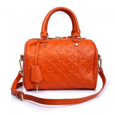 Hot Fake Louis Vuitton monogram empreinte speedy bandouliere 25 handbag M40758 orange GL04496