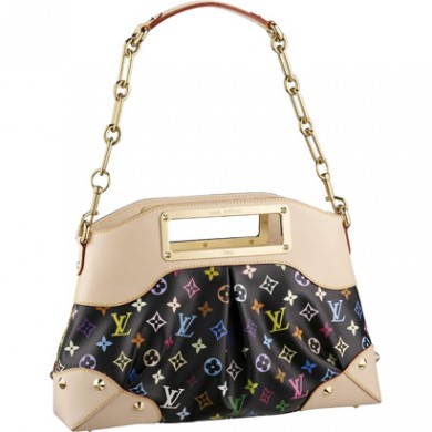 Imitation Louis Vuitton M40256 Monogram Multicolore Judy MM Noir GL04321