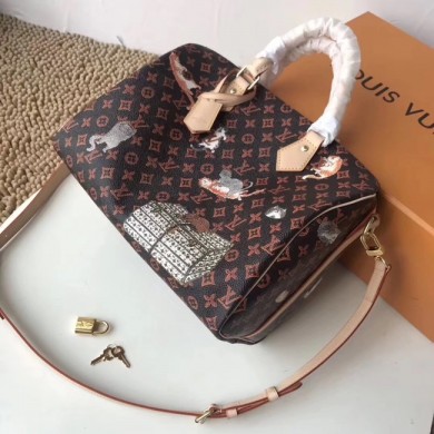 Imitation Louis Vuitton SPEEDY 30 BANDOULIERE M44401 brown GL02074