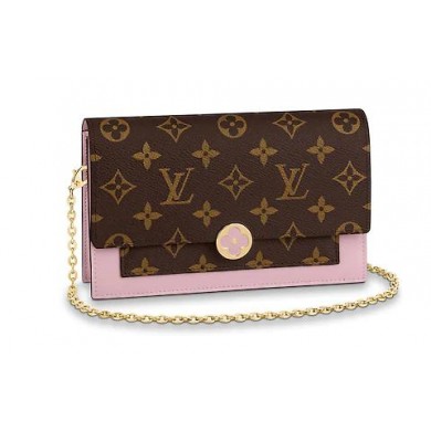 Imitation Top Louis Vuitton Monogram Canvas FLORE Chain Wallet M67405 pink GL01980