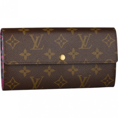 Knockoff Louis Vuitton M60106 Monogram Canvas Sarah Wallet Leopard Rouge Fauviste GL04024