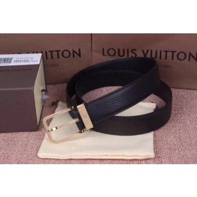 Louis Vuitton Calf leather Belt wide 3.5CM 2274 black GL02900