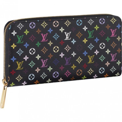 Louis Vuitton M60275 Monogram Multicolore Zippy Wallet Violet GL03020