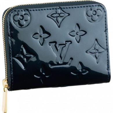 Louis Vuitton M93663 Monogram Vernis Zippy Coin Purse Bleu Nuit GL01666