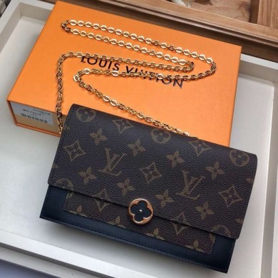 Louis Vuitton Monogram Canvas FLORE Chain Wallet M67404 black GL02711