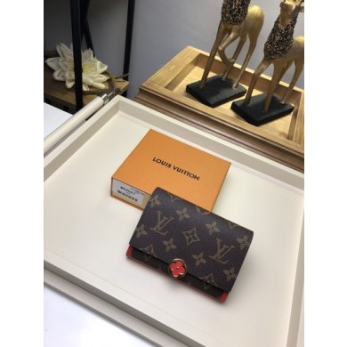 Louis vuitton monogram canvas flore wallet 64587 red GL04401