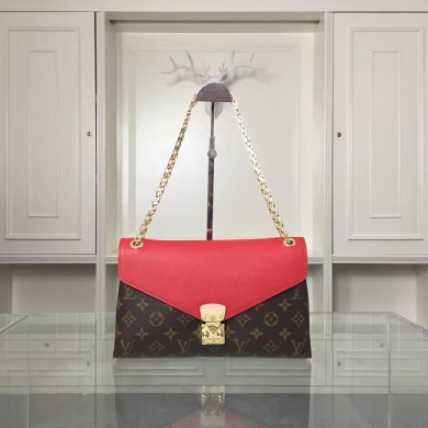 Louis Vuitton Monogram Canvas Pallas Chain 41246 Red GL03330