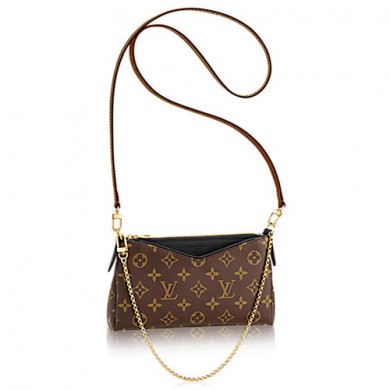 Louis Vuitton Monogram Canvas Pallas Clutch M41639 Noir GL00949