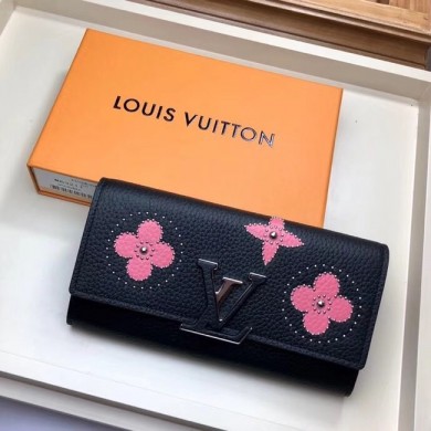 Louis Vuitton original CAPUCINES WALLET M63211 pink GL03797