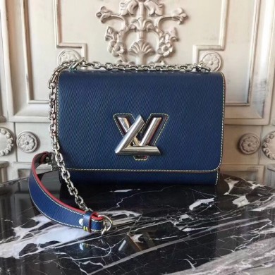 Louis vuitton original epi leather TWIST MM M50332 dark blue GL03750