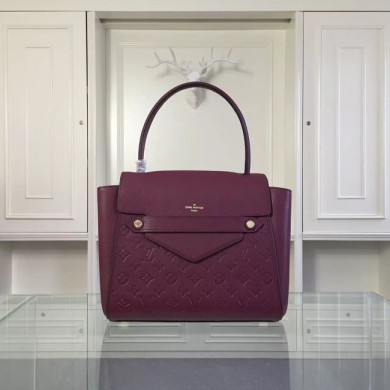 Louis Vuitton original leather embossing tote bag 50438 purple GL03522