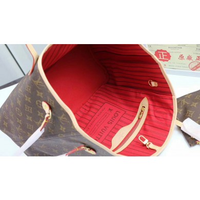 Louis Vuitton Original Monogram Canvas Neverfull GM M40991 red GL03114