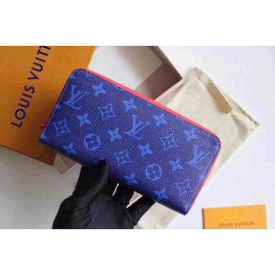 Louis vuitton RIBBON Monogram Canvas wallet M60019 blue GL01788