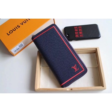 Louis Vuitton ZIPPY WALLET VERTICAL N93095 blue GL01193