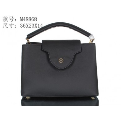 Replica 2014 louis vuitton capucines mm m48864 black bag GL02429