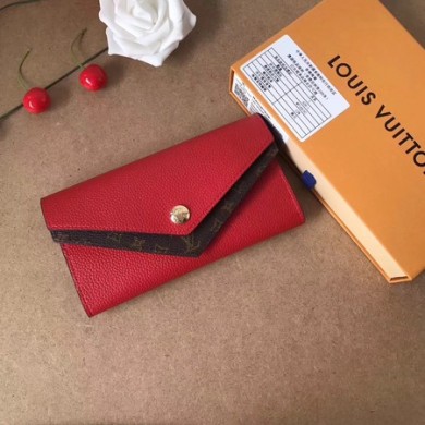 Replica 2017 louis vuitton MONOGRAM DOUBLE wallet M64317 red GL02243