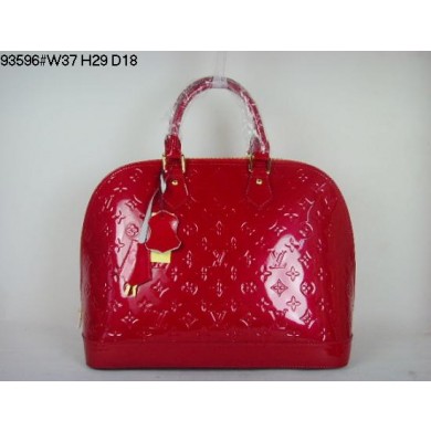 Replica Best Louis Vuitton Monogram Vernis Alma MM Red M93596 GL03152