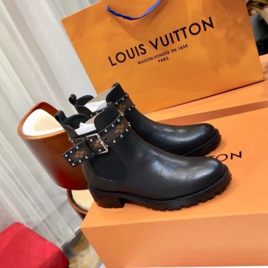 Replica Louis Vuitton DISCOVERY FLAT ANKLE BOOT LV925SY black GL02134