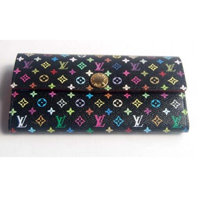 Replica Louis Vuitton handbag monogram multicolore black sarah wallet m93747 (grenade lining) GL04331