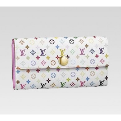 Replica Louis Vuitton handbag monogram multicolore white sarah wallet m93744 (litchi lining) GL04139