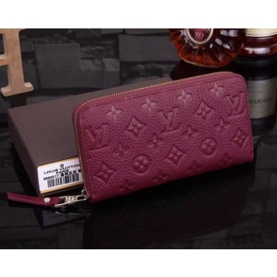 Replica Louis Vuitton Monogram Embossing Wallet M60017 Burgundy GL00719