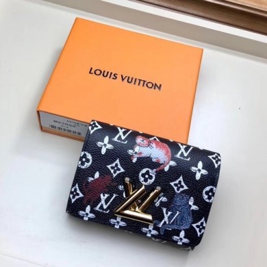 Replica Louis Vuitton Twist Compact Wallet Black M63889 GL01759