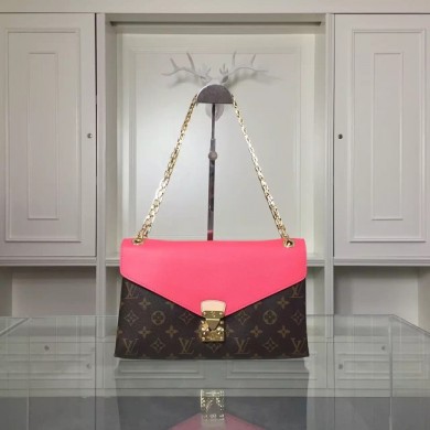 Replica Luxury Louis Vuitton Monogram Canvas Pallas Chain 41246 Pink GL04028