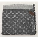 2015 Louis Vuitton scarf cashmere cotton 099-12 dark gray Scarf GL01905