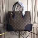 Knockoff Cheap louis vuitton original Leather Monogram Canvas Tote Bag M41597 black GL04700