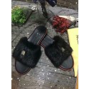 Knockoff Louis Vuitton lady slippers LV885LD black GL02254