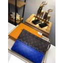 Louis Vuitton Monogram Canvas Clutch Bag Split N63039 blue GL02764