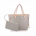 Louis vuitton original damier azur neverfull mm n41361 beige GL02633