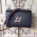 Louis vuitton original epi leather TWIST MM M50332 black&rose GL03878